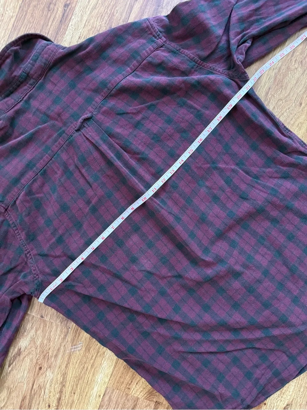 Chaps Men’s Maroon and Black Plaid Button-Down Shirt